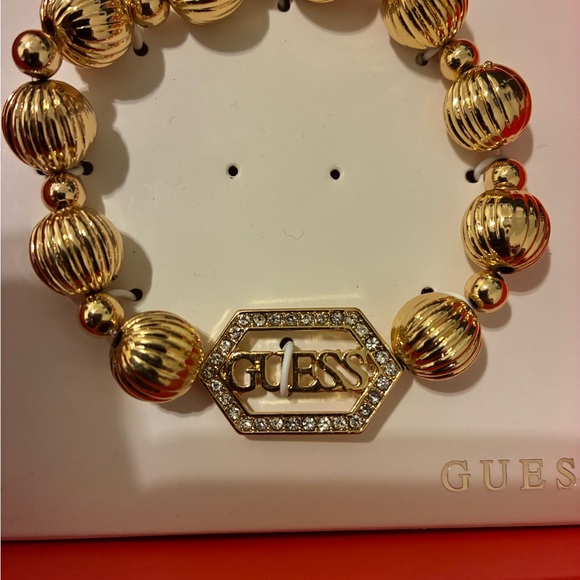 Guess Jewelry - GUESS Gold-Tone Bracelet with Crystal Logo